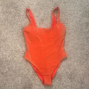 aerie Orange Shimmer One-Piece Swimsuit